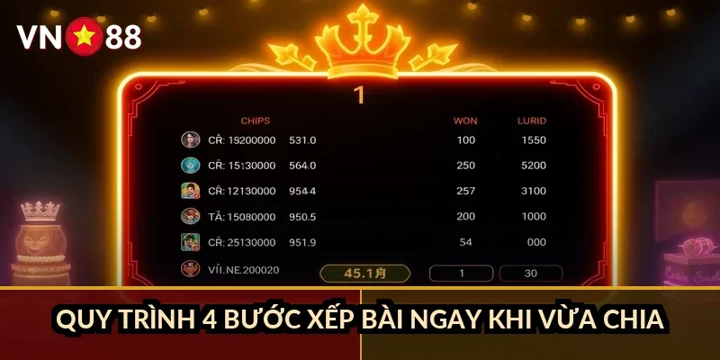 Quy trình 4 bước xếp bài ngay khi vừa chia